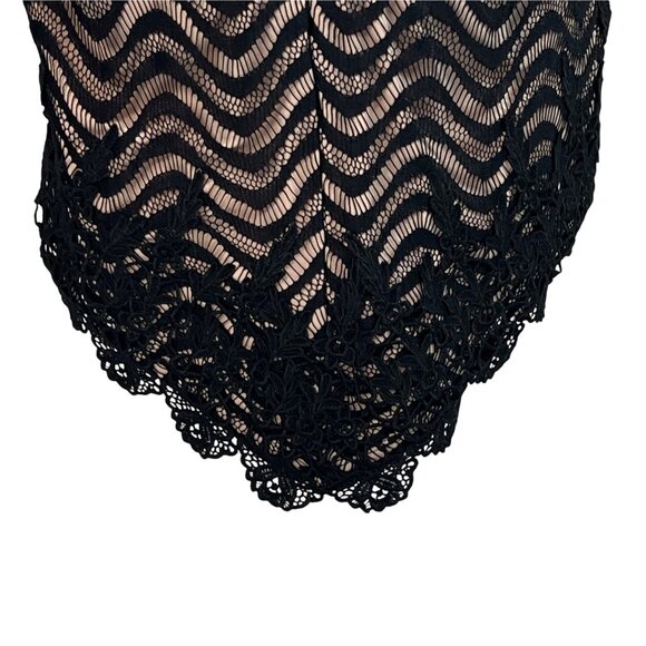 Nikibiki Black Lace Halter Cocktail Dress Size M Scalloped Hem - Picture 7 of 11